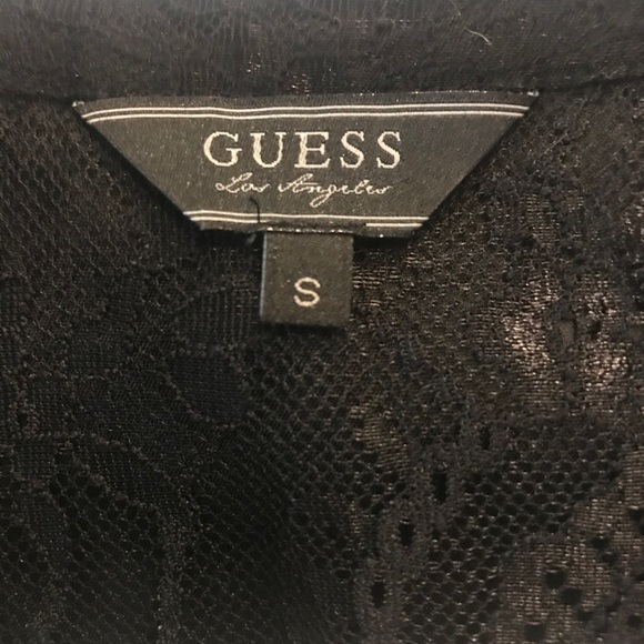 GUESS | Sheer black lace button-up blouse - Picture 7 of 7